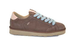 SCARPA ALLACCIATA P001 DONNA IN SUEDE BROWN AZURE